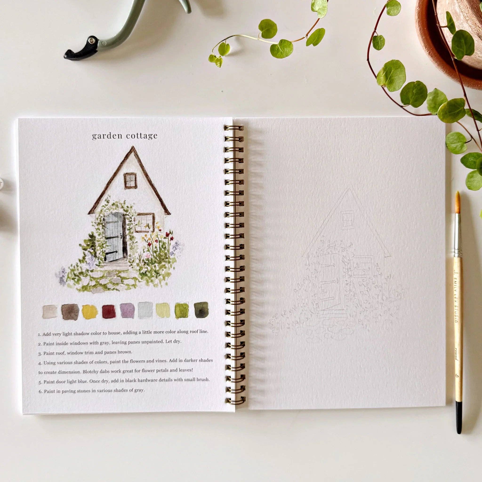 Garden Watercolor Workbook by emily lex studio