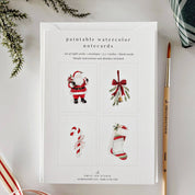 Classic Christmas Paintable Notecard Set by emily lex studio