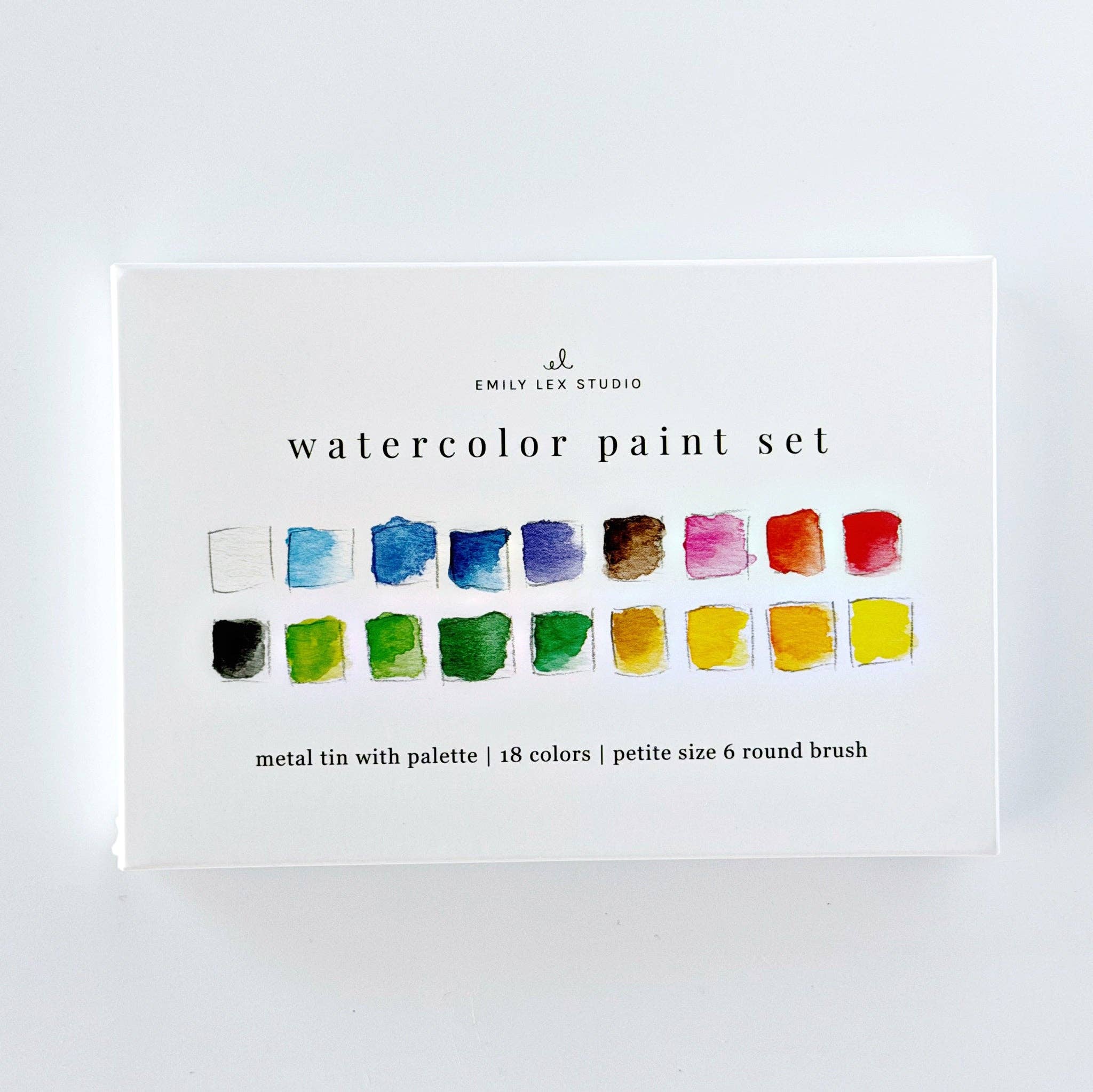Watercolor Paint Set w/ Brush - 18 Colors by emily lex studio