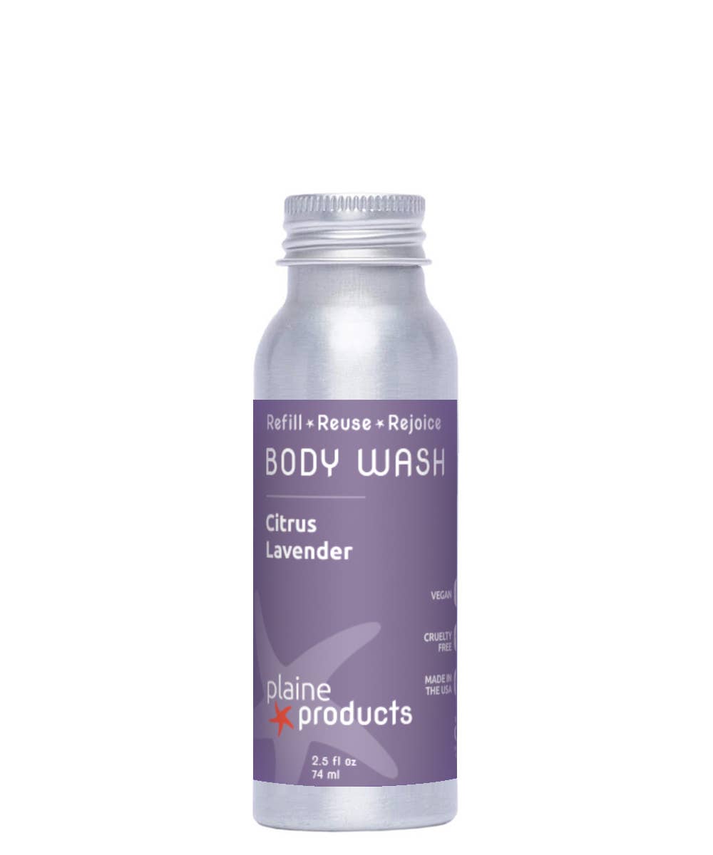 Travel Size Body Wash 2.5 oz: Citrus Lavender by Plaine Products