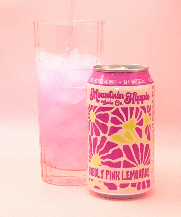 Bubbly Pink Lemonade Natural Soda by Mountain Hippie Soda Co.