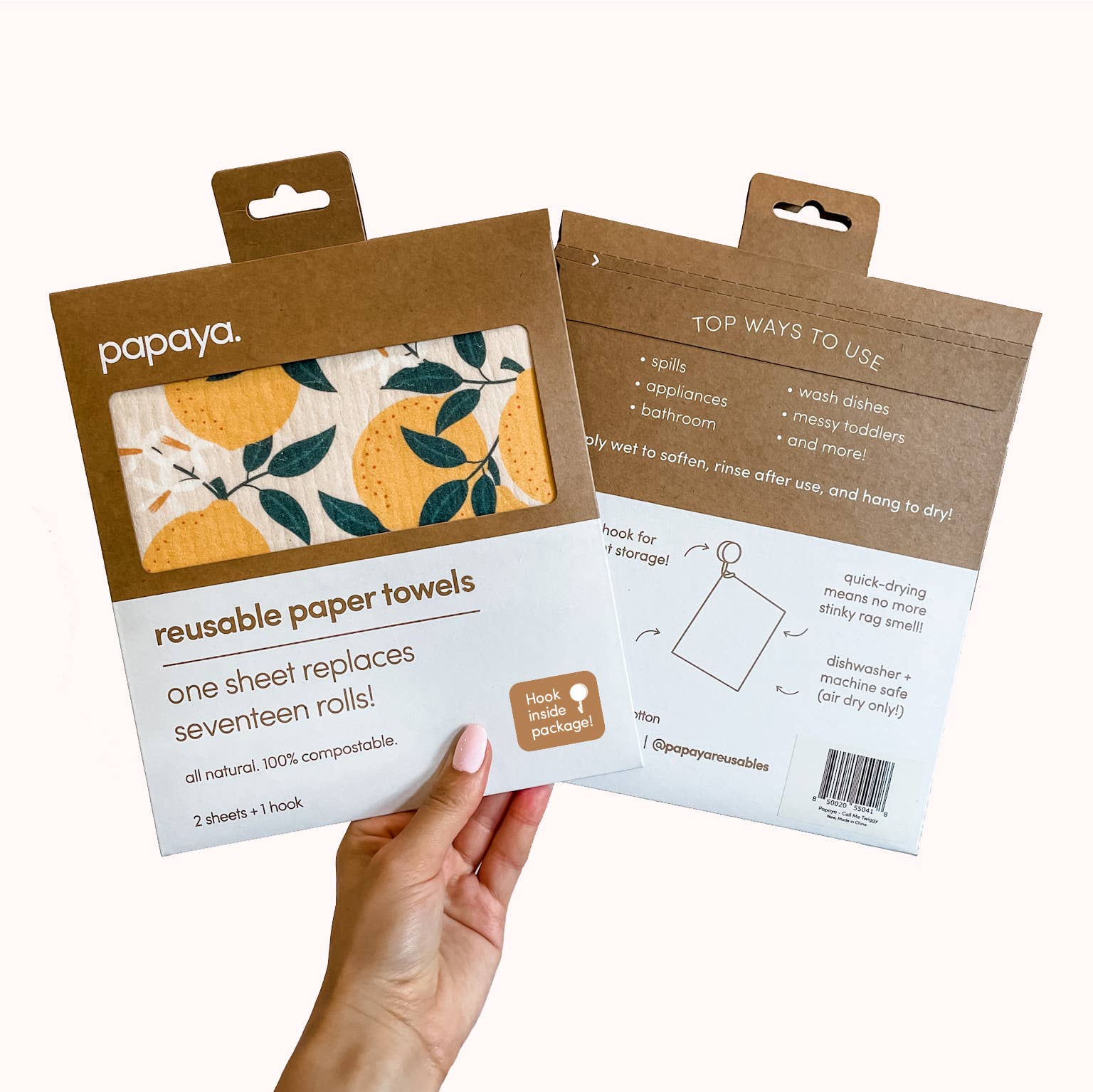 Squeeze the Day Reusable Paper Towel by Papaya Reusables