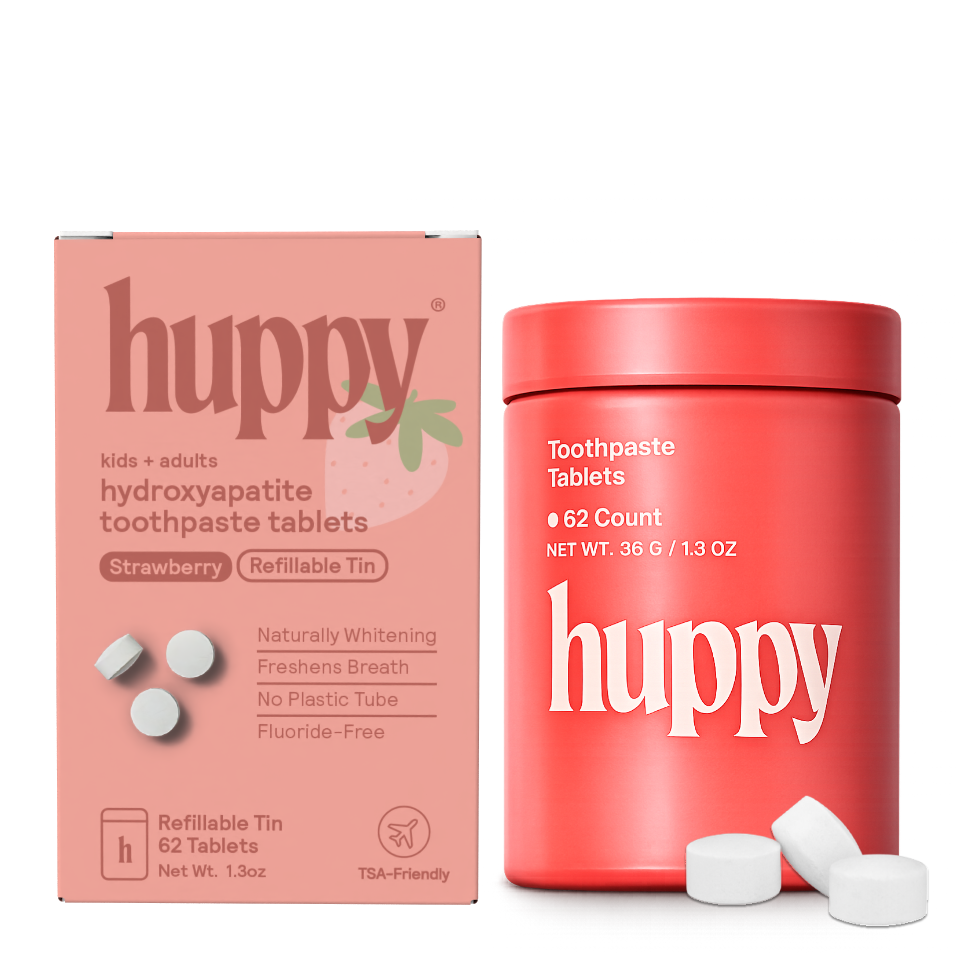 Fluoride-Free Toothpaste Tablets, Packaged: Strawberry
