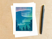 Northern Lights Greeting Card by Nan Onkka Prints