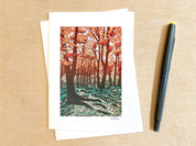 Maple Glow Greeting Card by Nan Onkka Prints