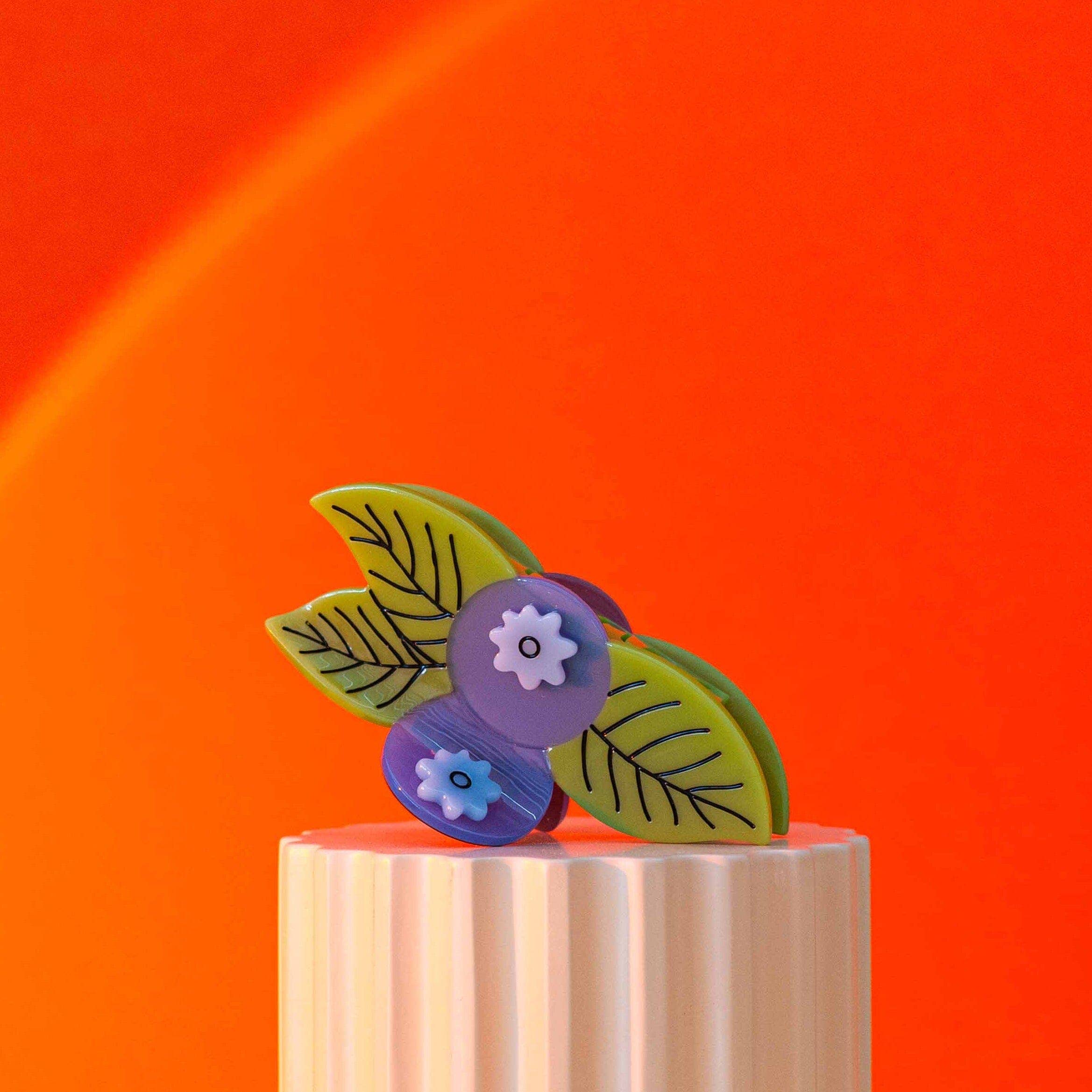 Large Blueberry Hair Claw Clip by Jenny Lemons