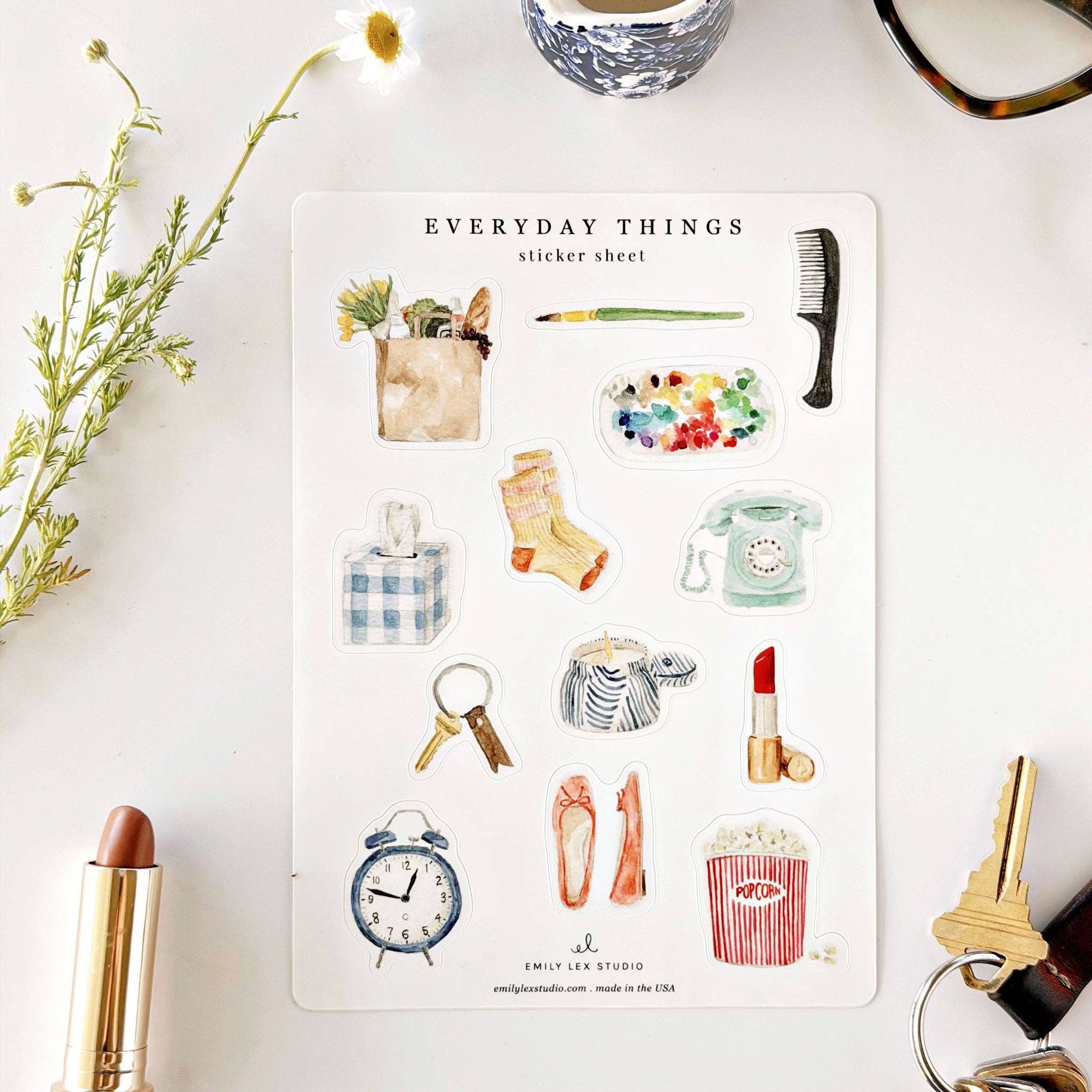 Everyday Things Sticker Sheets by emily lex studio
