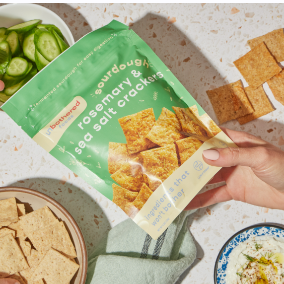 Sourdough Rosemary & Sea Salt Crackers - Gut Friendly by Unbothered Foods