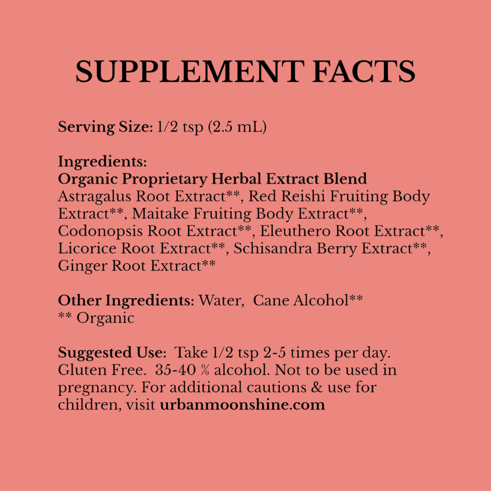 Mushroom Immune Herbal Tonic - Daily Support with Reishi by Urban Moonshine