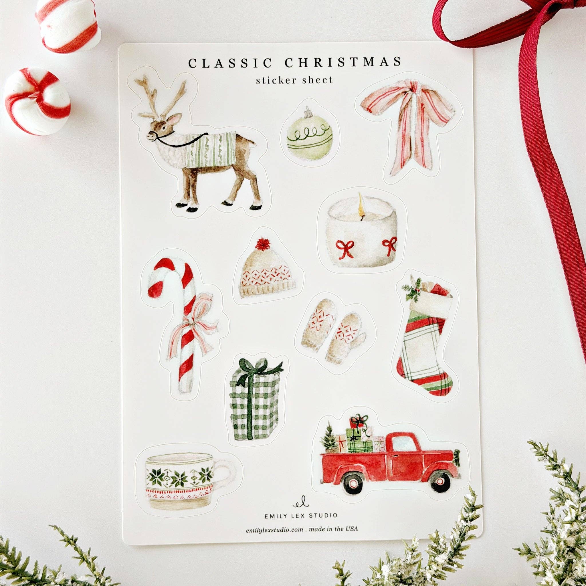 Classic Christmas Sticker Sheets by emily lex studio