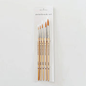Watercolor Paintbrush - Set of 5 Wooden Brushes by emily lex studio