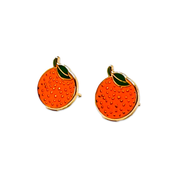 Orange Enamel Earrings by Jenny Lemons
