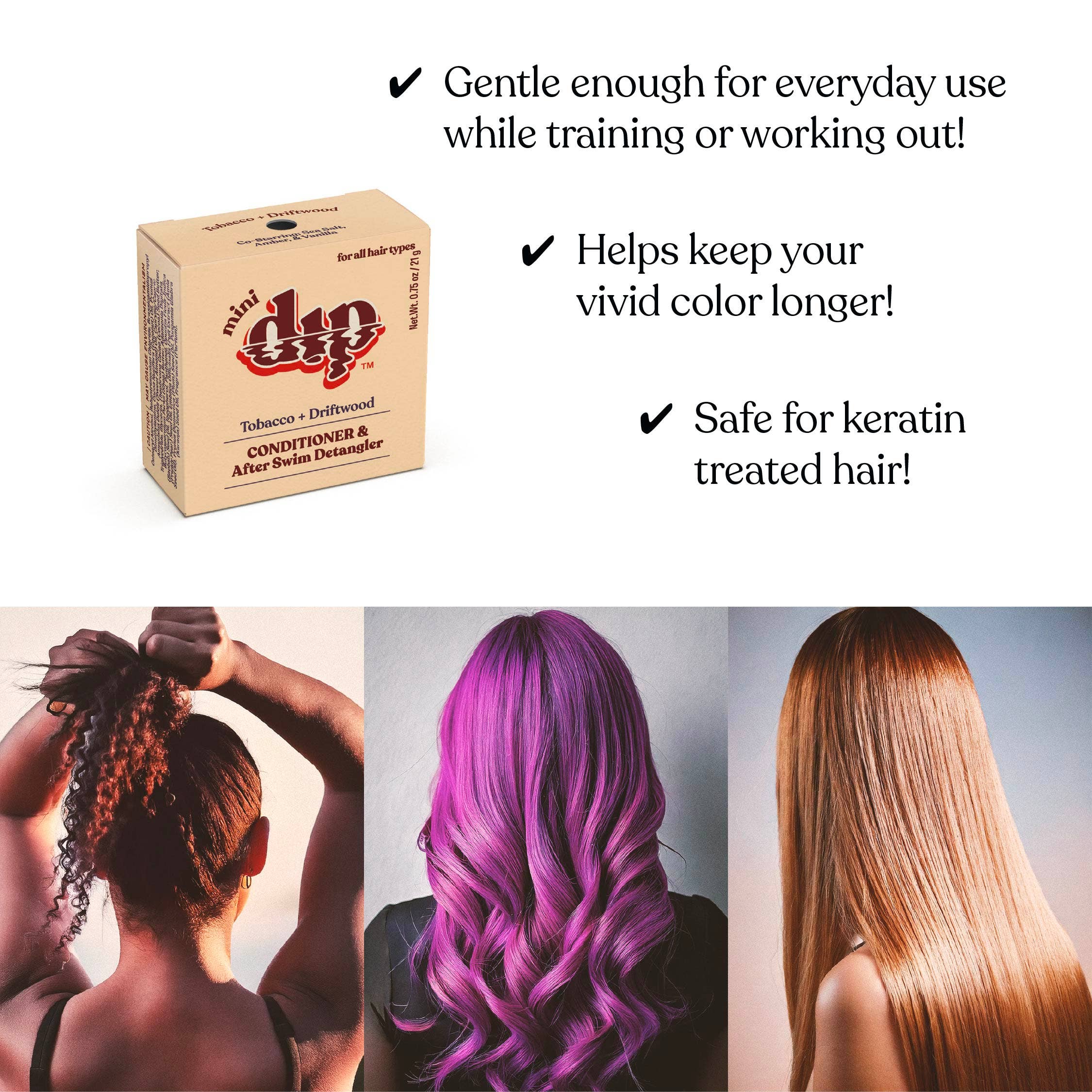 Mini Tobacco & Driftwood Shampoo Bar: Color Safe, Everyday by Dip