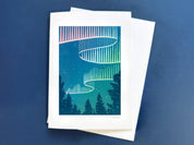 Northern Lights Greeting Card by Nan Onkka Prints