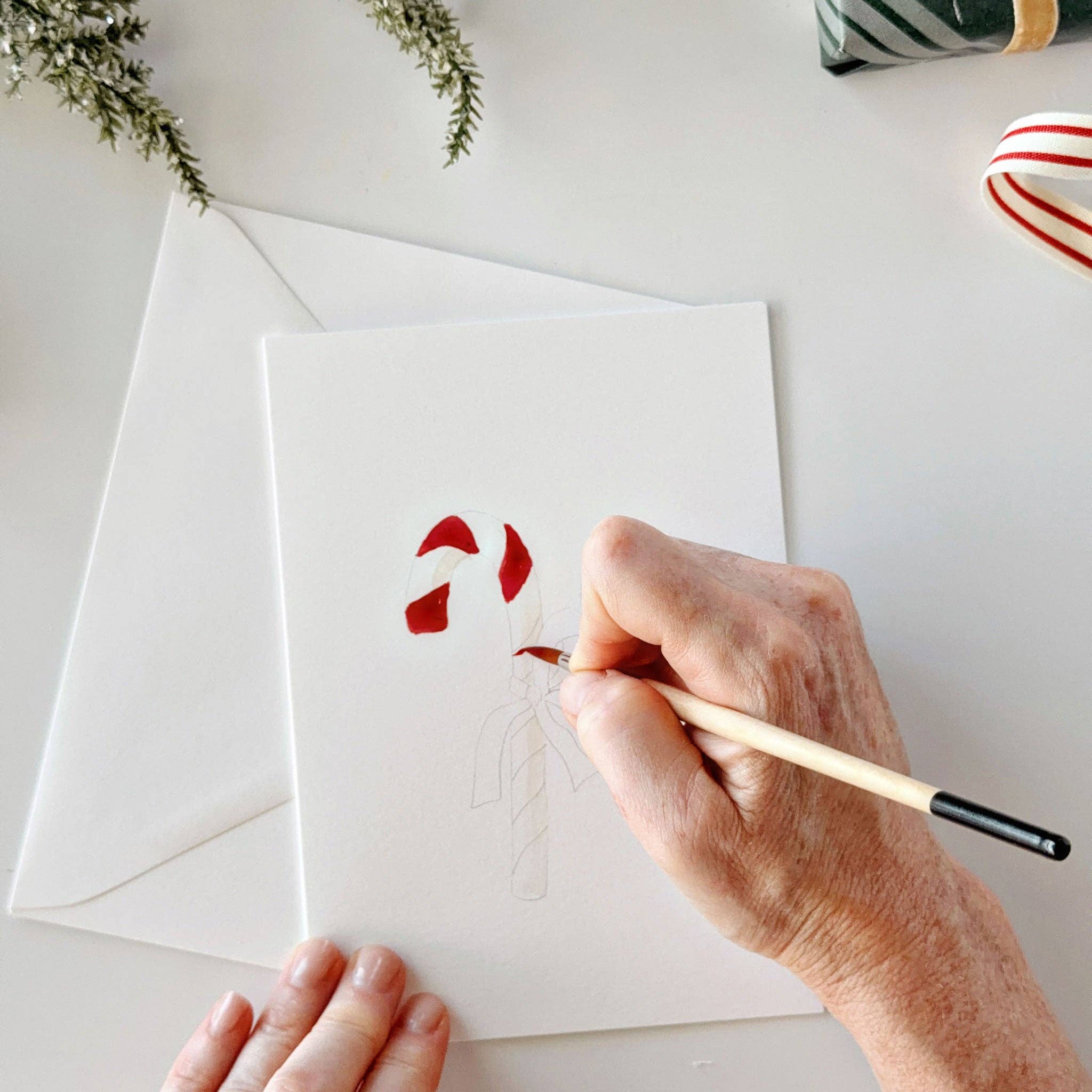 Classic Christmas Paintable Notecard Set by emily lex studio