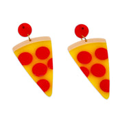 Pizza Acetate Earrings by Jenny Lemons