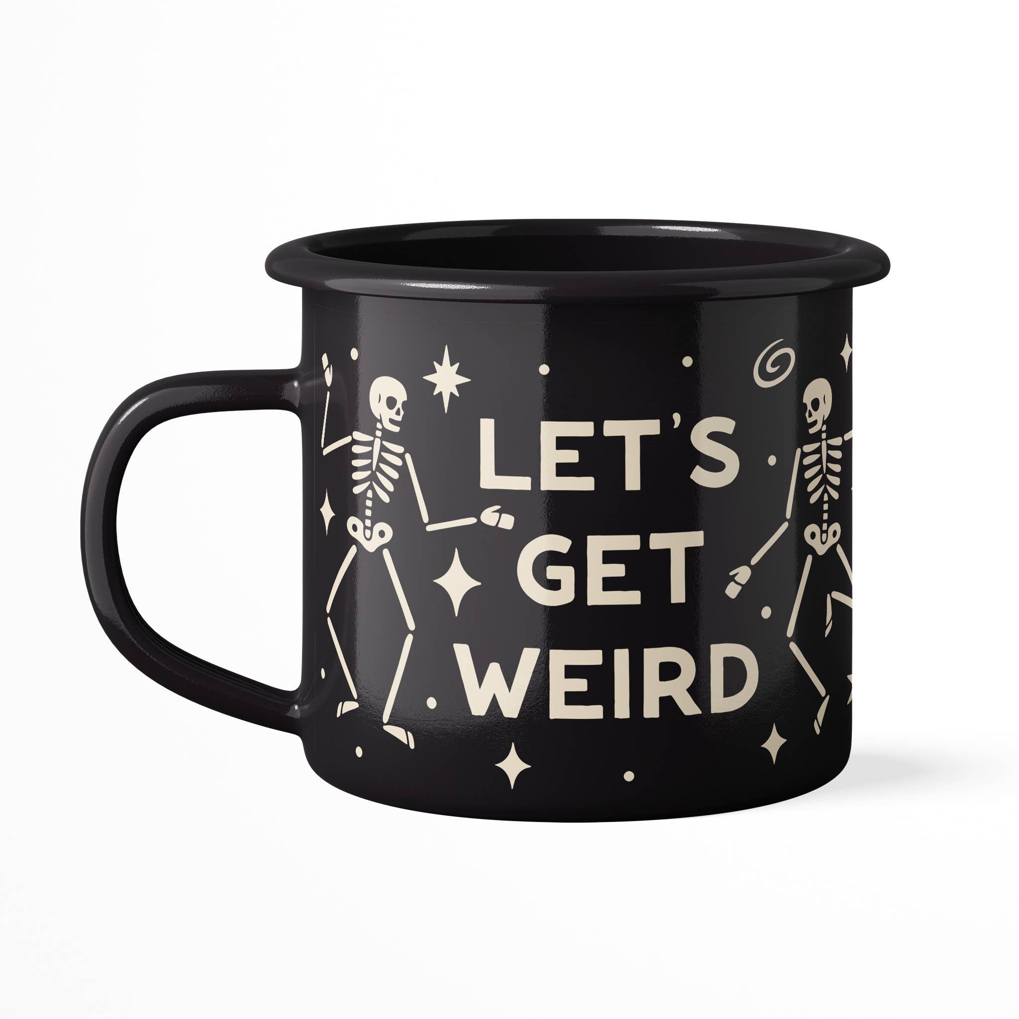 Let's Get Weird Enamel Mug, 16 oz by Trek Light