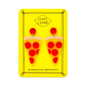 Pizza Acetate Earrings by Jenny Lemons