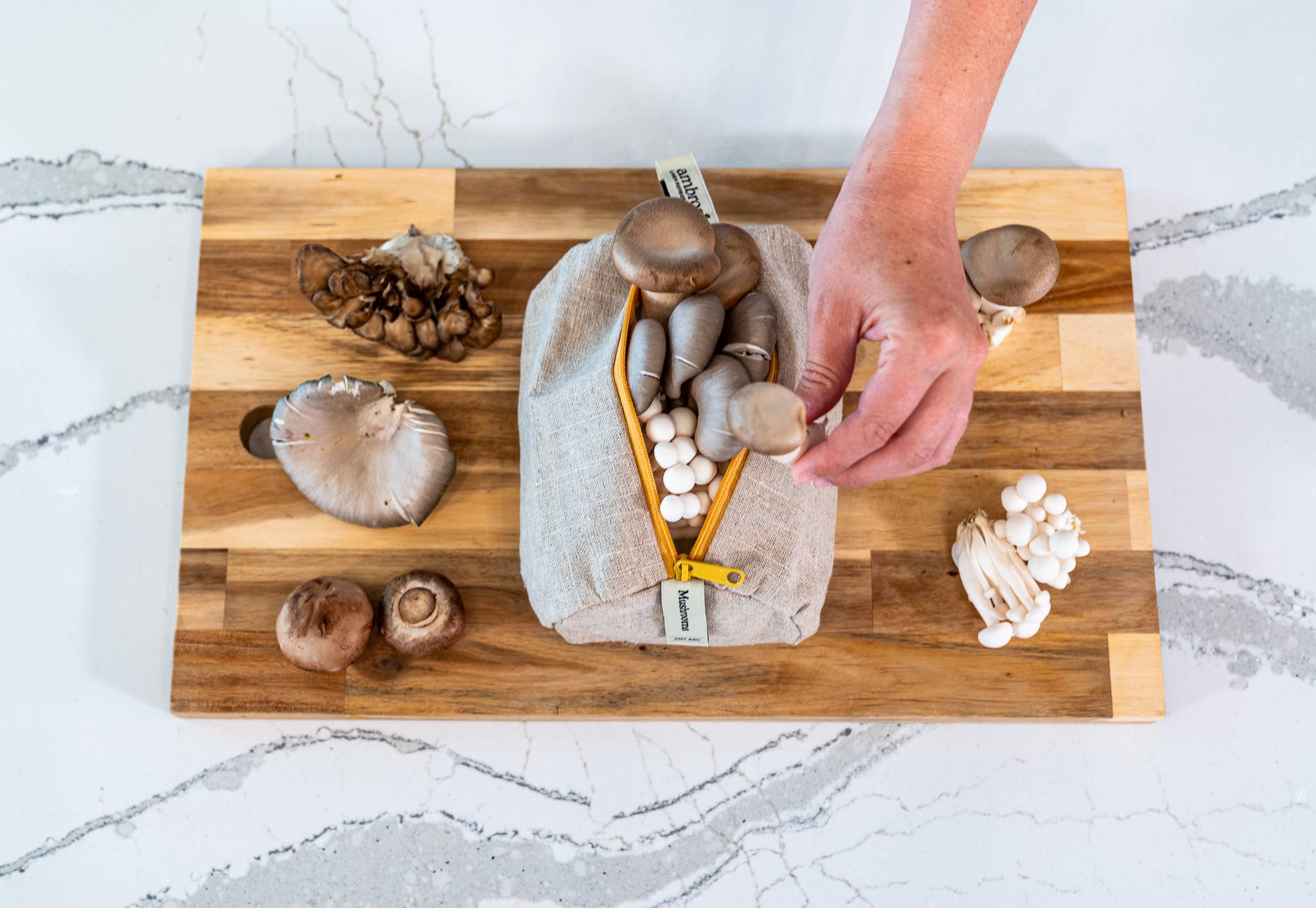 Reusable Mushroom Linen Bag by Ambrosia Bag