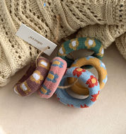 Multicolor Flower Thick Seamless Hair Ties (Set of 5)