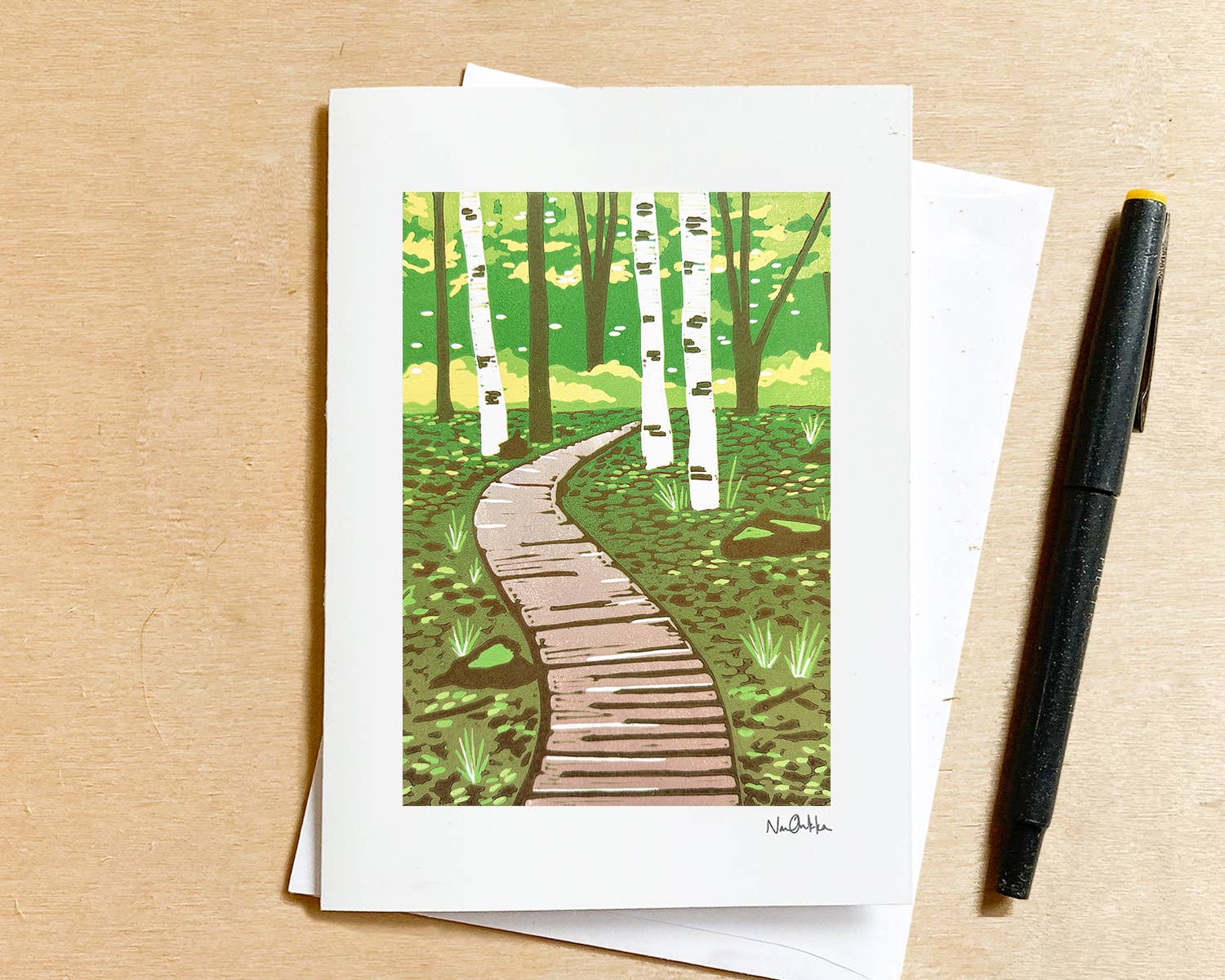 A Path Forward Blank Greeting Card by Nan Onkka Prints