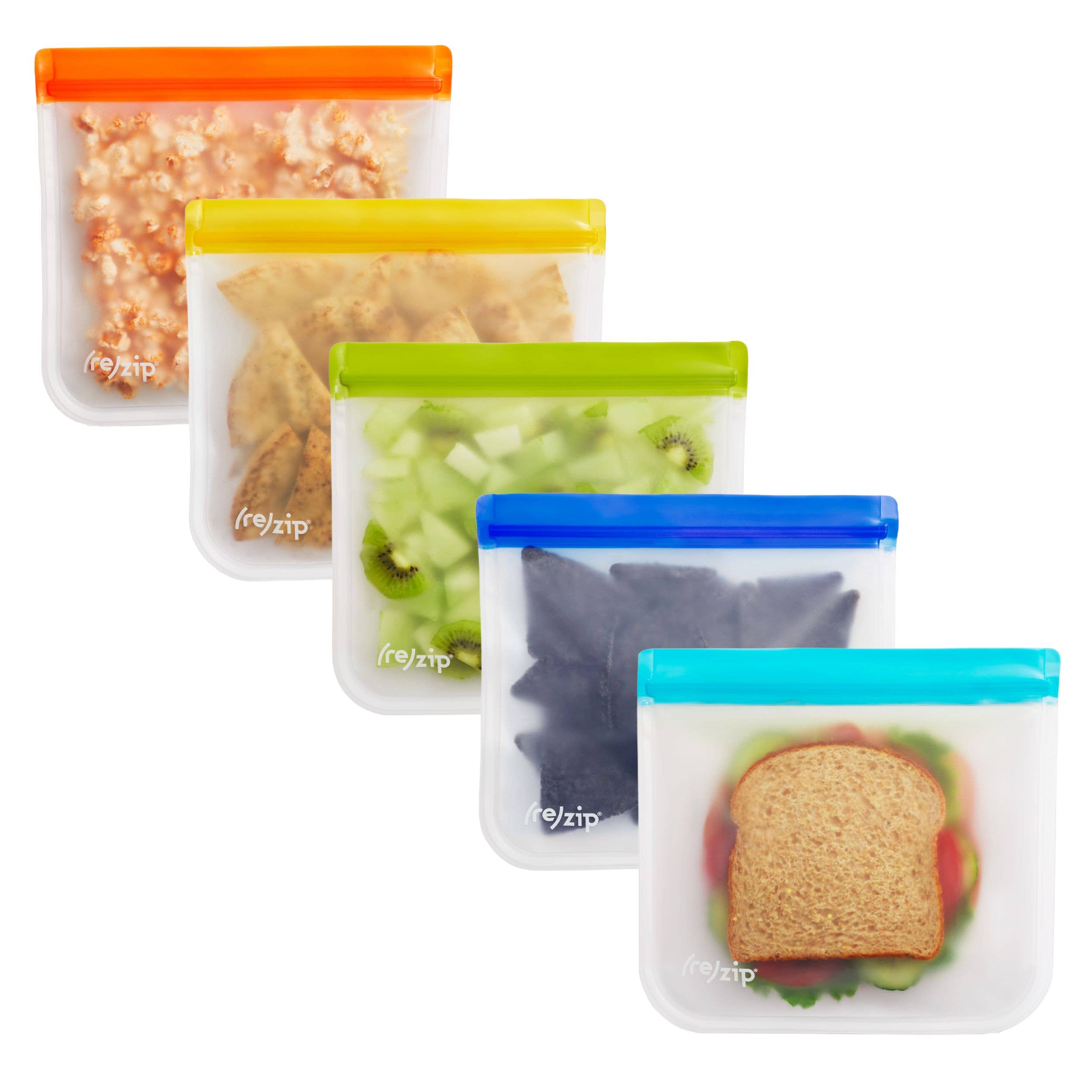 Reusable Flat Sandwich Bags - 5 Pack by Rezip Co.