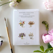 Bouquets Paintable Watercolor Notecard Set by emily lex studio