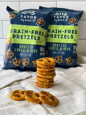 Roasted Garlic & Herb Grain Free Pretzels 1.5 oz by Savor by Suzie