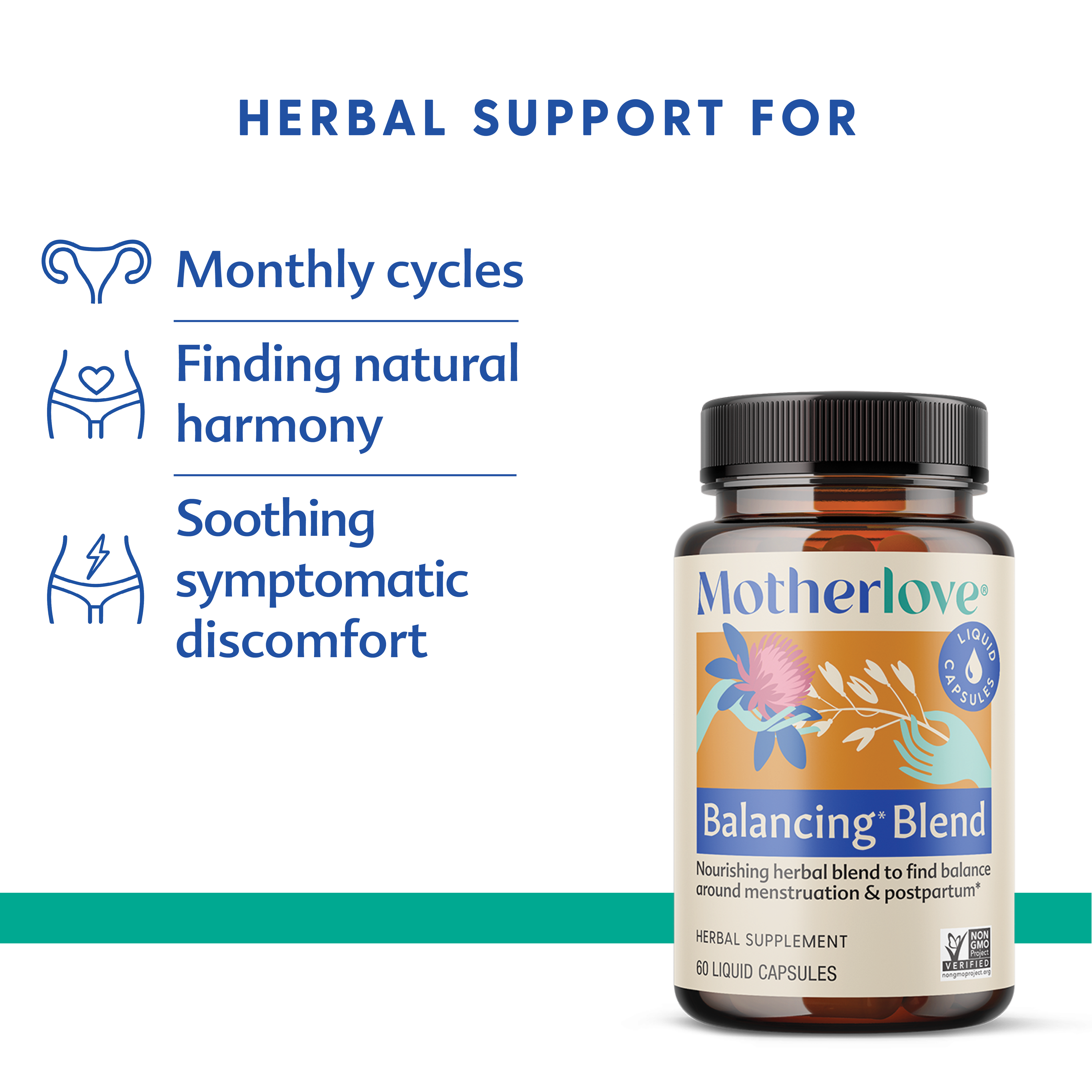 Balancing Blend Postpartum Supplement 60 ct Capsules by Motherlove