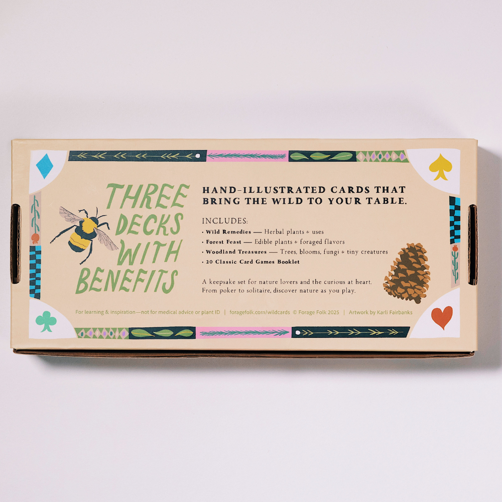 Wild Card Series 3-Deck Playing Card Botanical Gift Set by Forage Folk