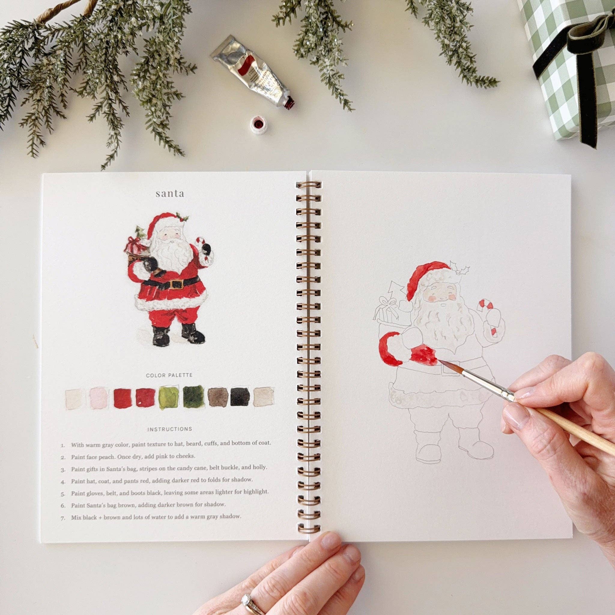 Classic Christmas Watercolor Workbook by emily lex studio