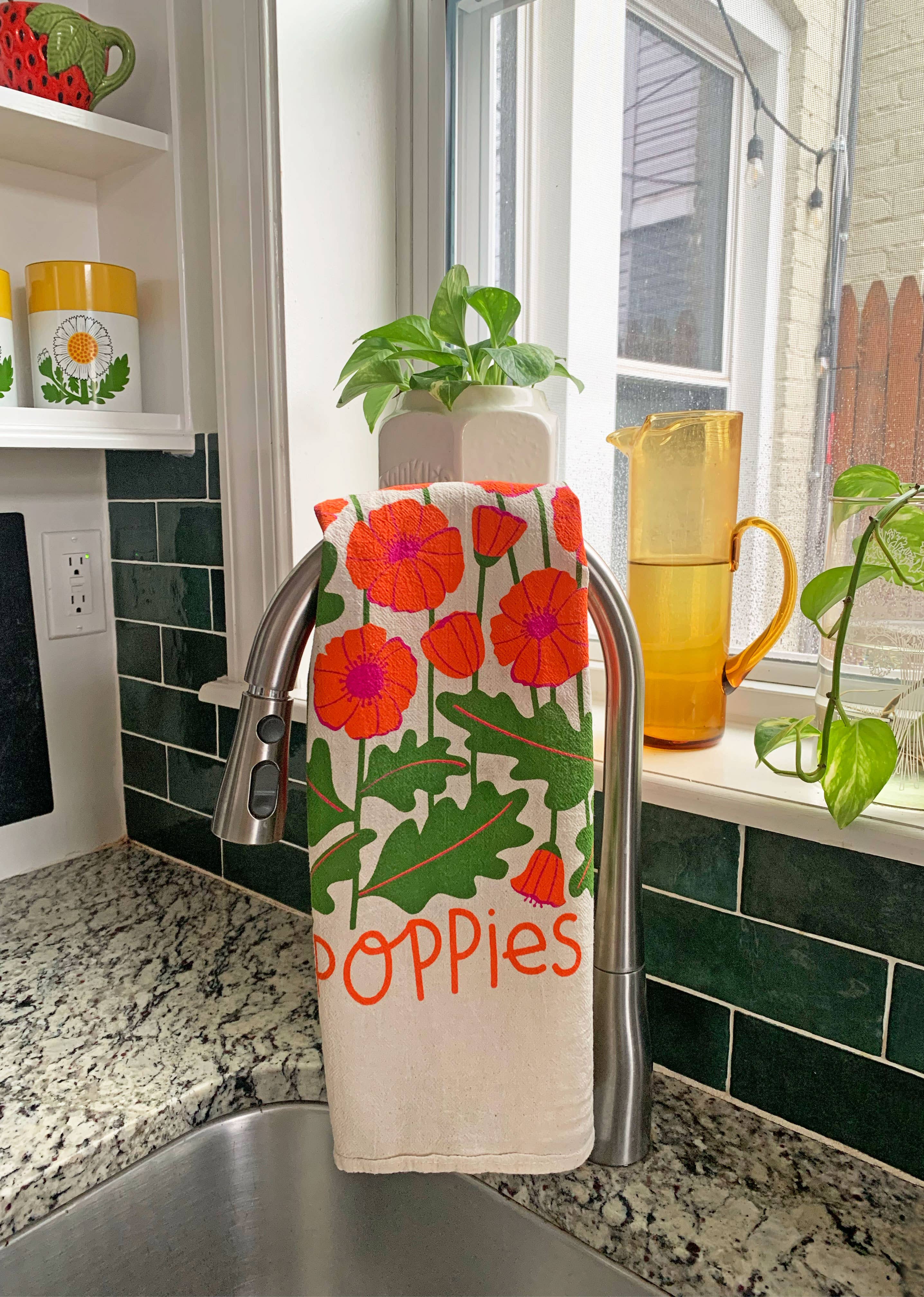 FIELD DAY (Mushrooms, Poppies) - Tea Towel Set of 2 by The Neighborgoods