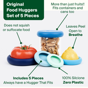 Ice Blue Reusable Silicone Food Savers (Set of 5) by Food Huggers
