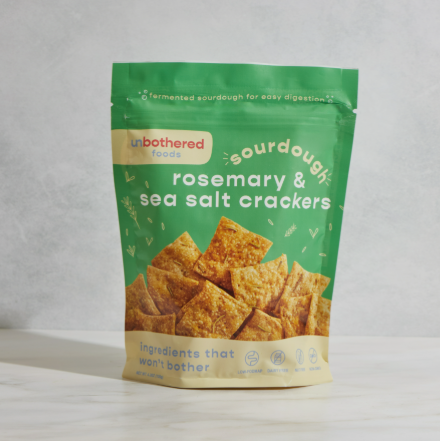 Sourdough Rosemary & Sea Salt Crackers - Gut Friendly by Unbothered Foods