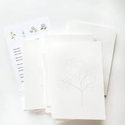 Garden Flowers Paintable Watercolor Notecard Set by emily lex studio