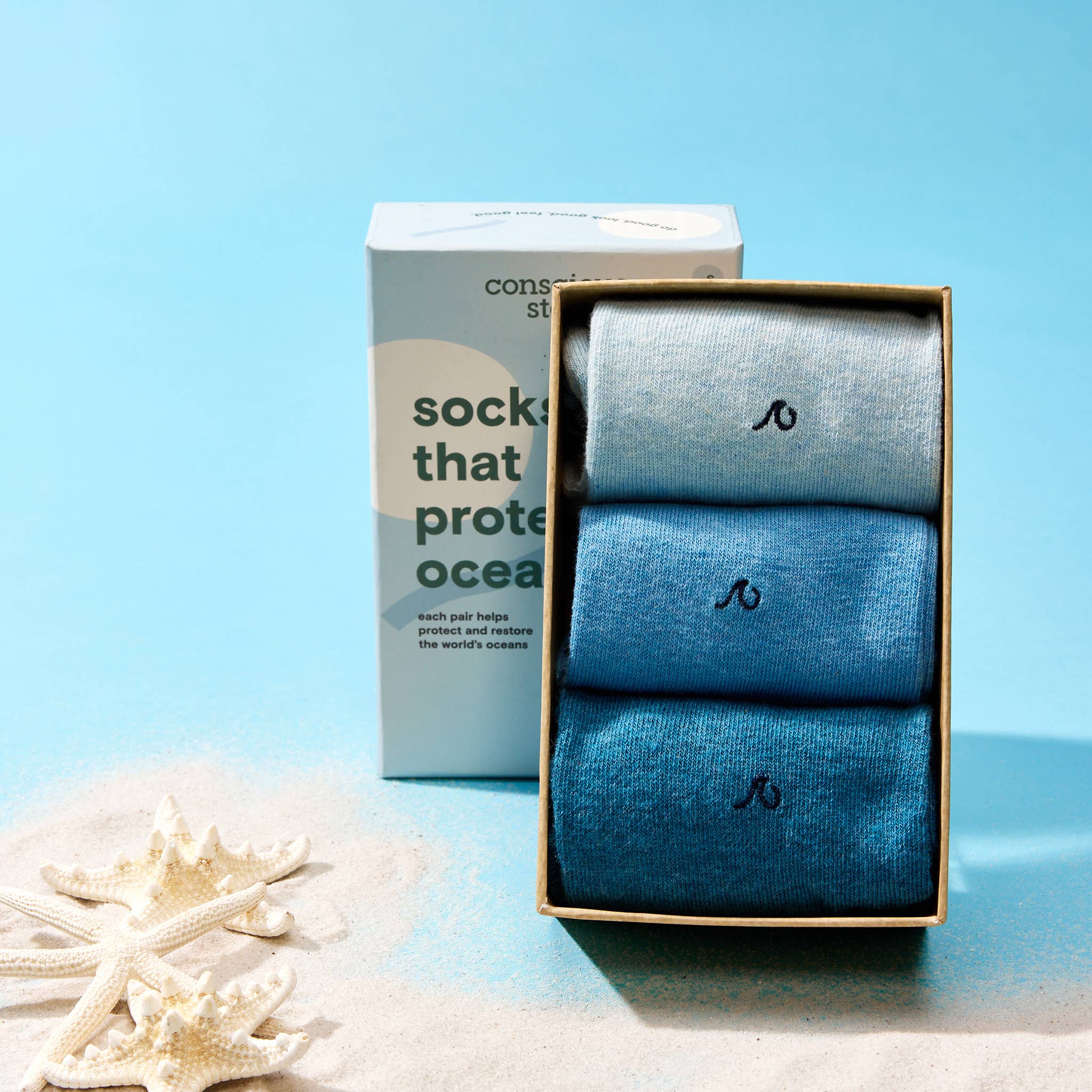 Socks that Protect Oceans | Boxed Set by Conscious Step