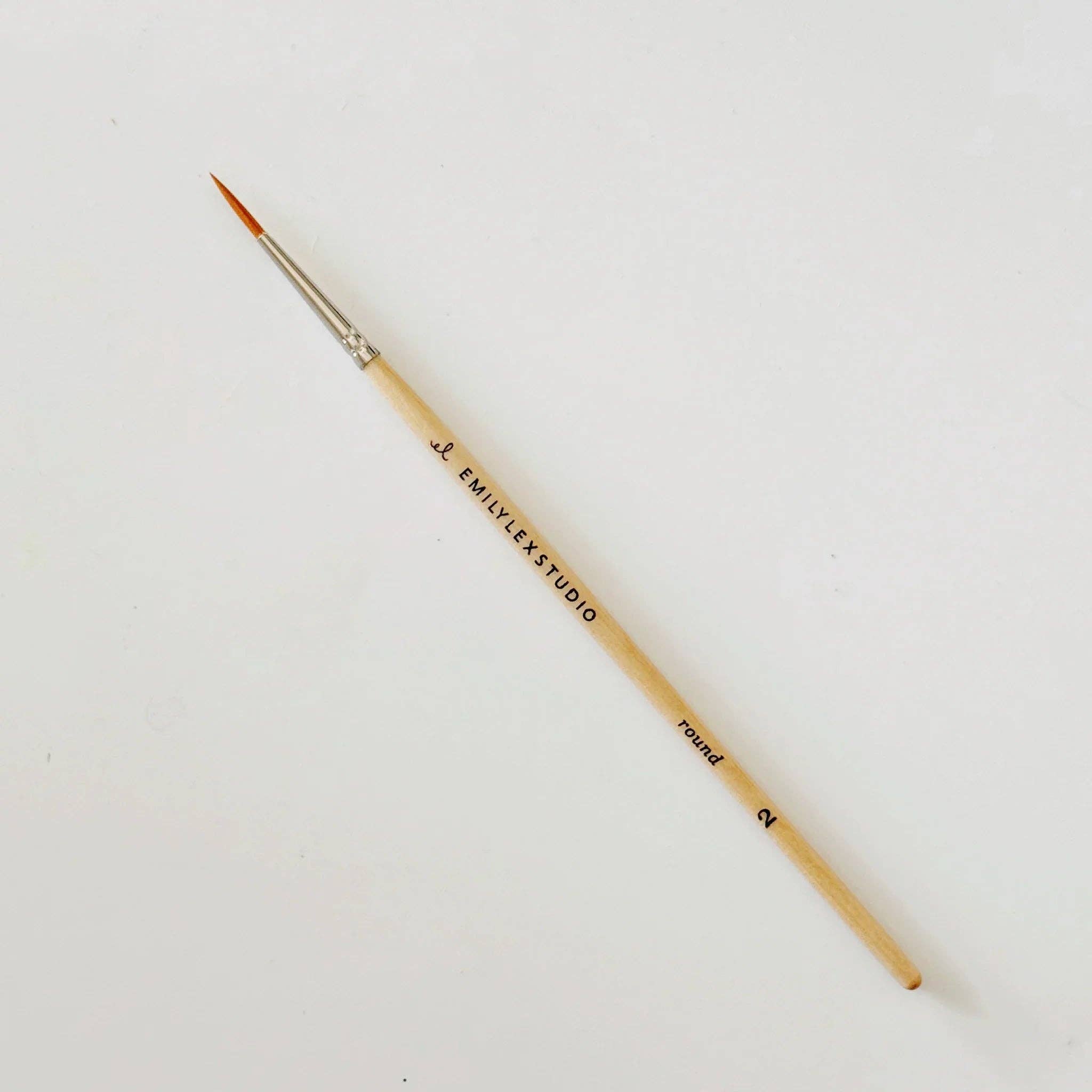 Watercolor Paintbrush - Set of 5 Wooden Brushes by emily lex studio