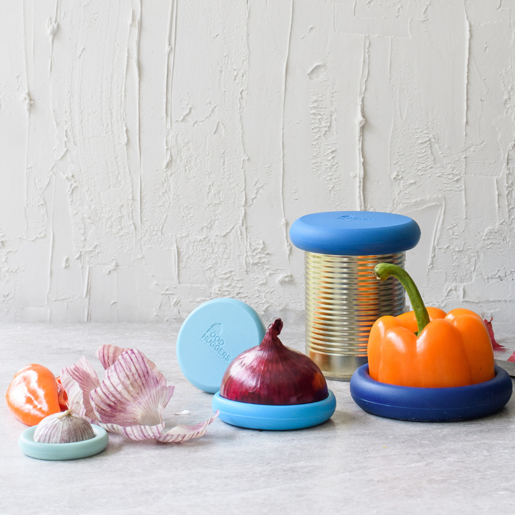 Ice Blue Reusable Silicone Food Savers (Set of 5) by Food Huggers