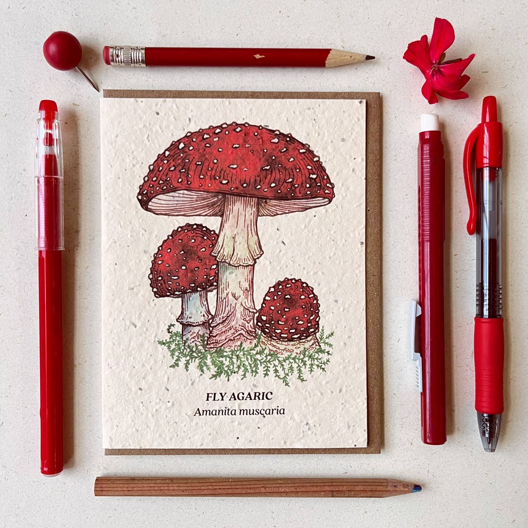 Fly Agaric Mushroom Plantable Wildflower Seed Card by Small Victories