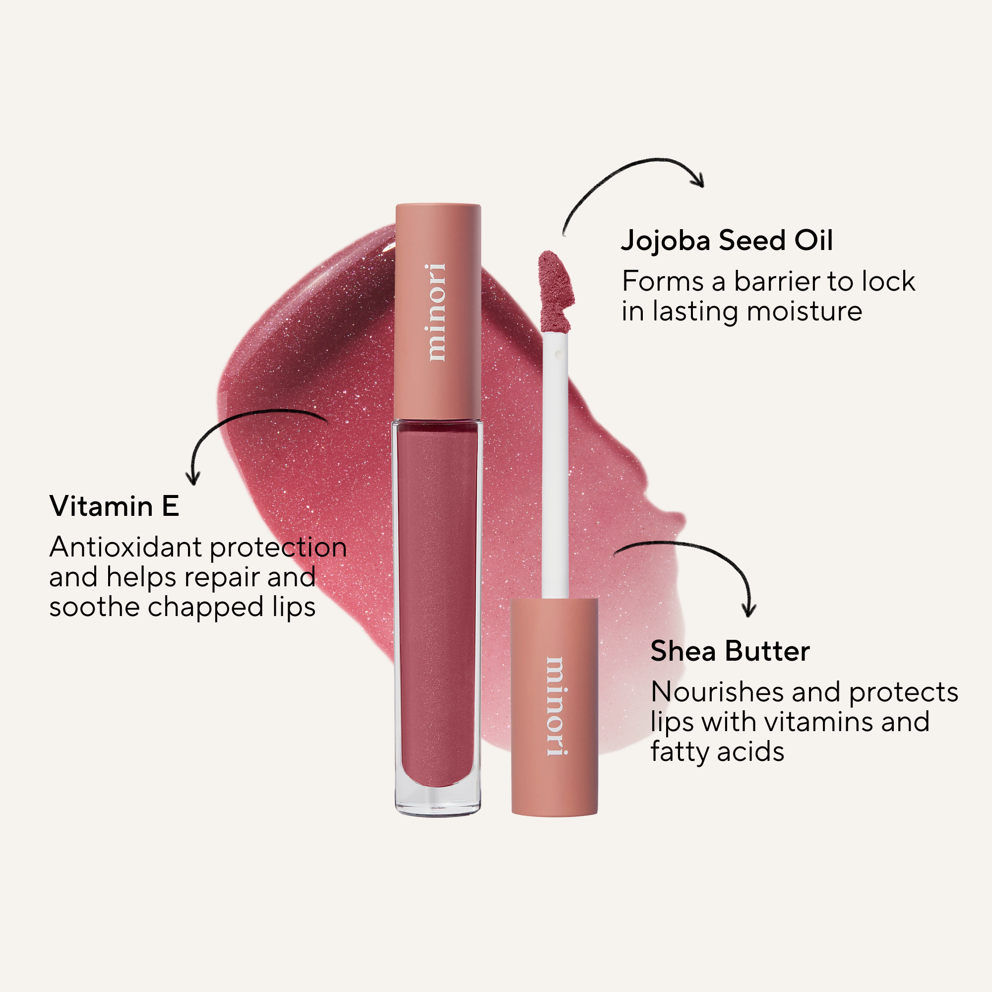 Natural Lip Gloss: 4 Shade Options by Minori