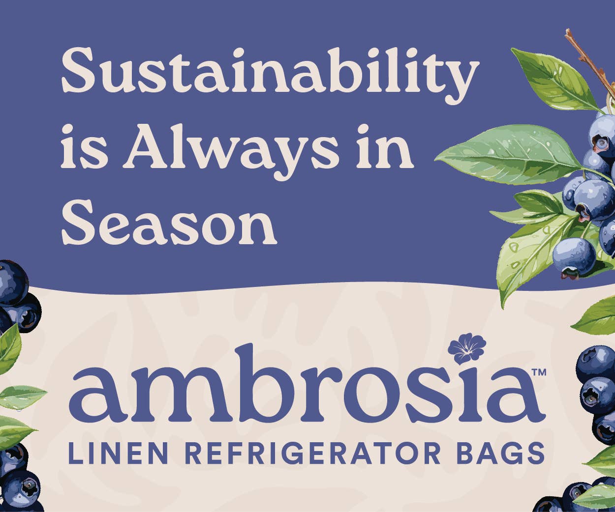 Reusable Berries Linen Bag by Ambrosia Bag