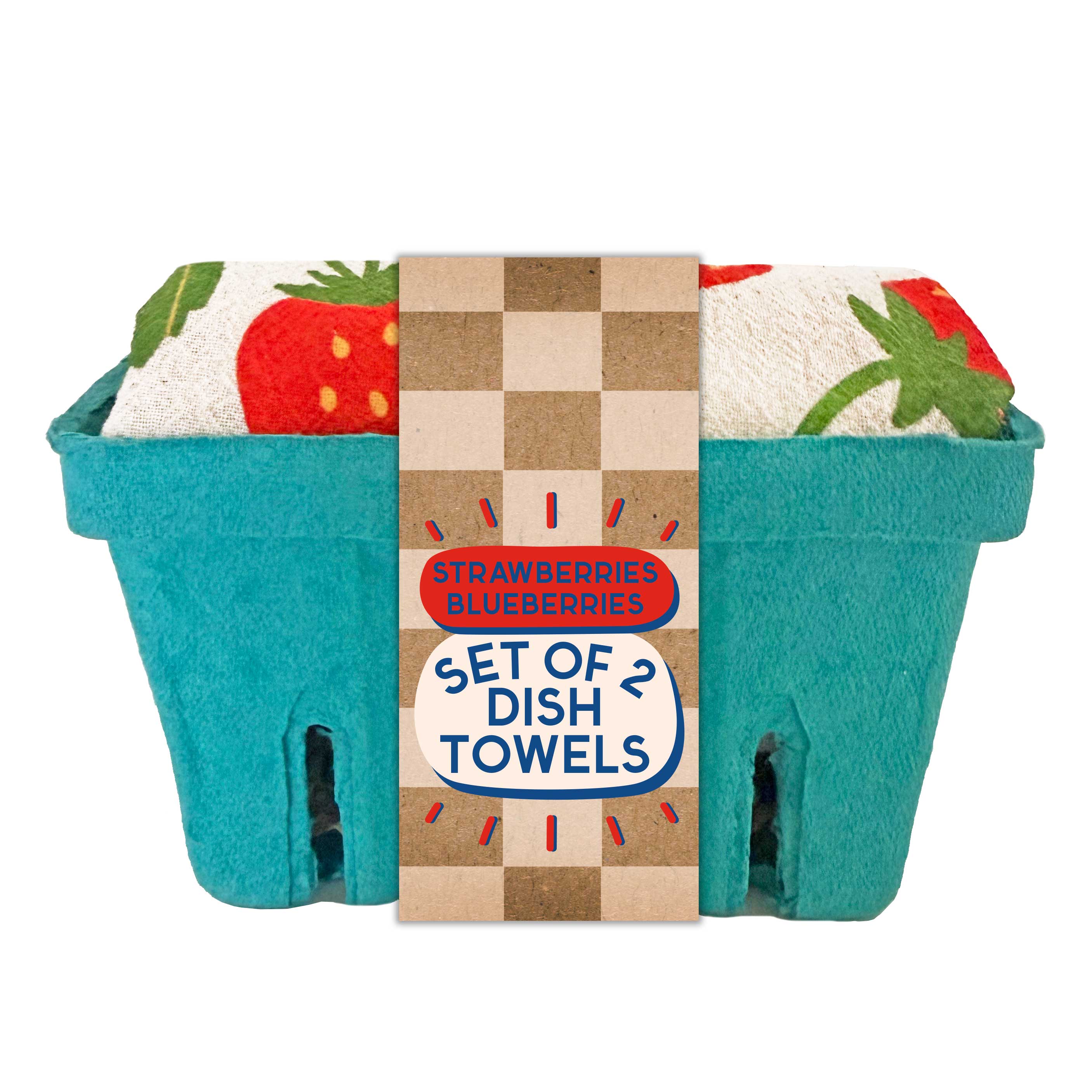 BERRY BASKET (Blueberry, Strawberry) Tea Towel Set of 2 by The Neighborgoods