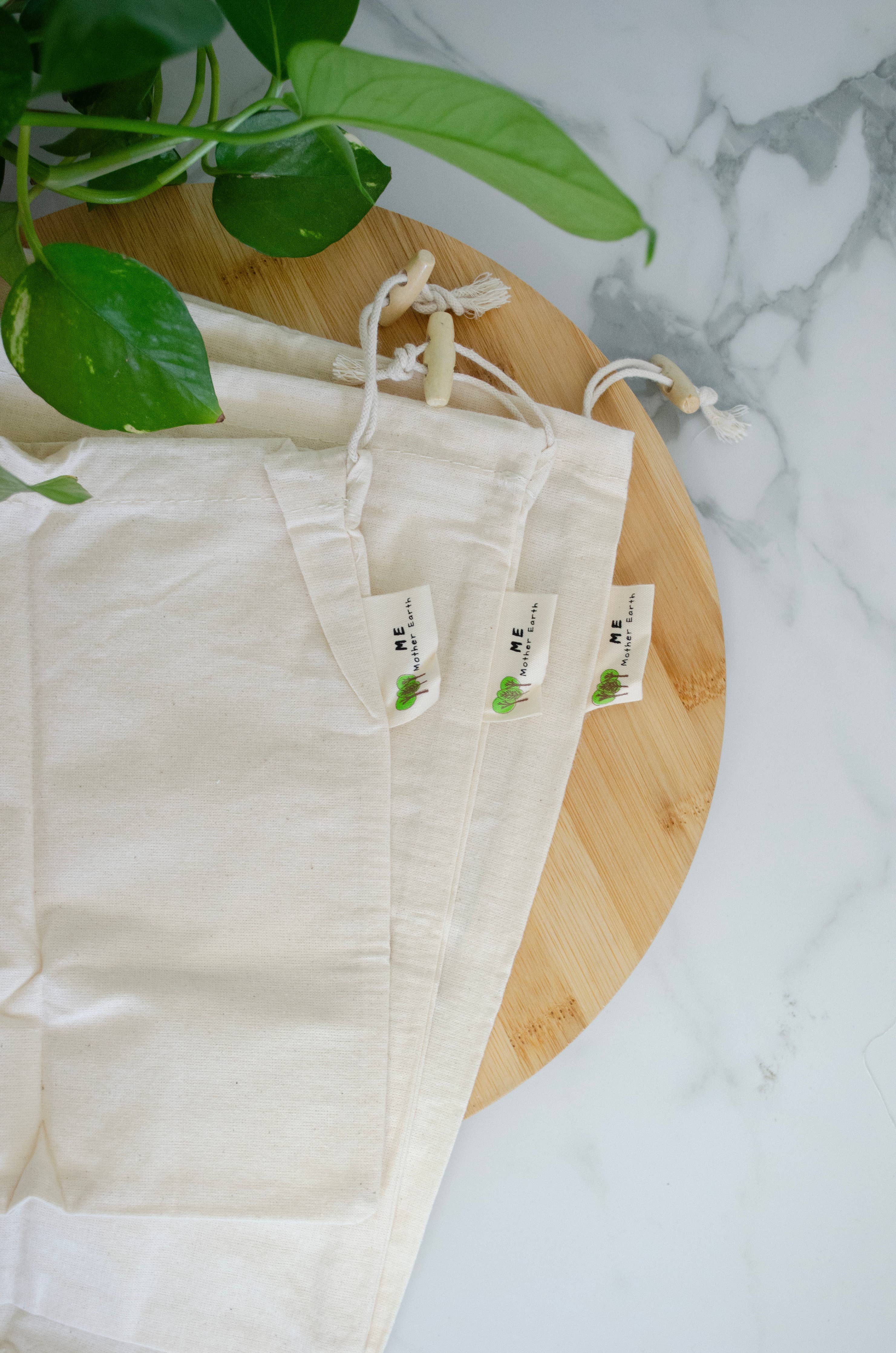 Cotton Muslin Bulk Shopping Bags 3-Pack by Me Mother Earth