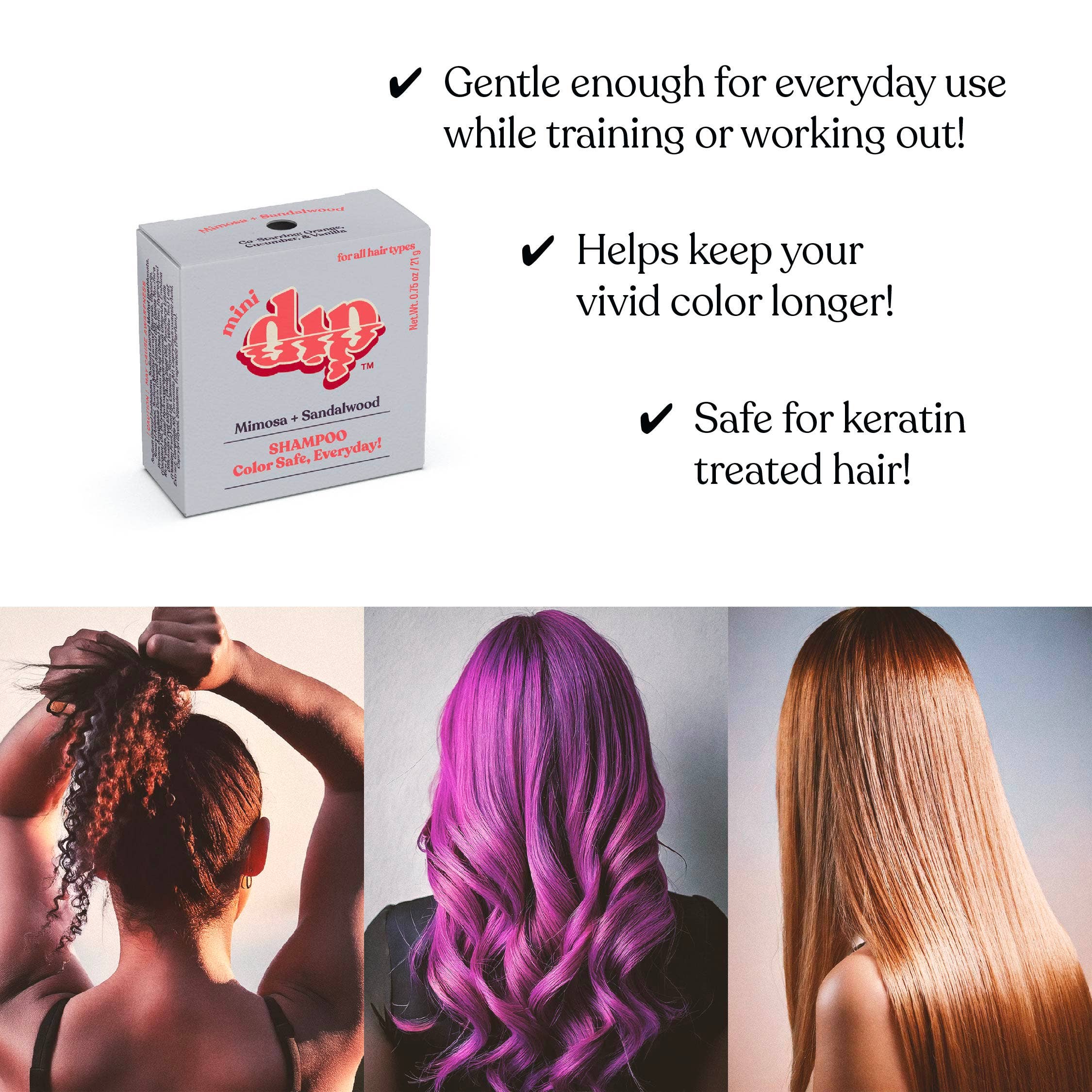 Mini Mimosa & Sandalwood Shampoo Bar: Color Safe, Everyday by Dip