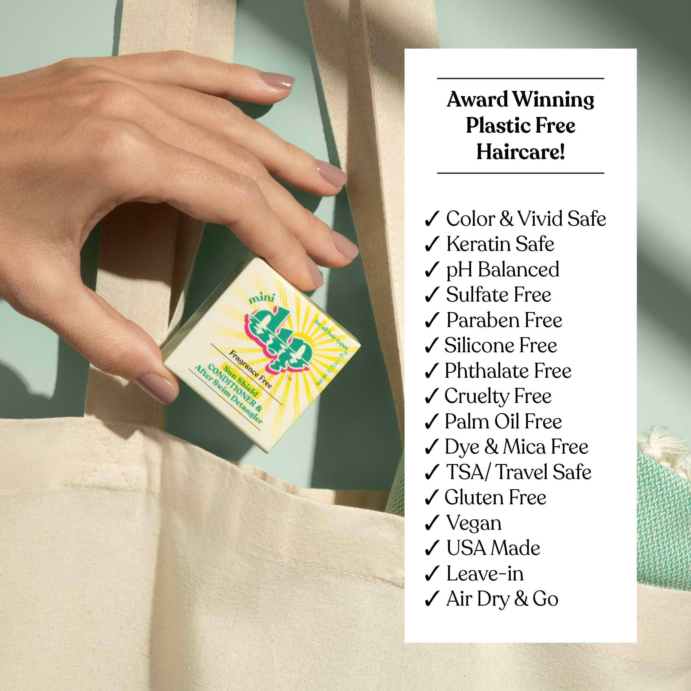 Mini Sun Shield Conditioner Bar & After Swim Detangler Fragrance Free by Dip