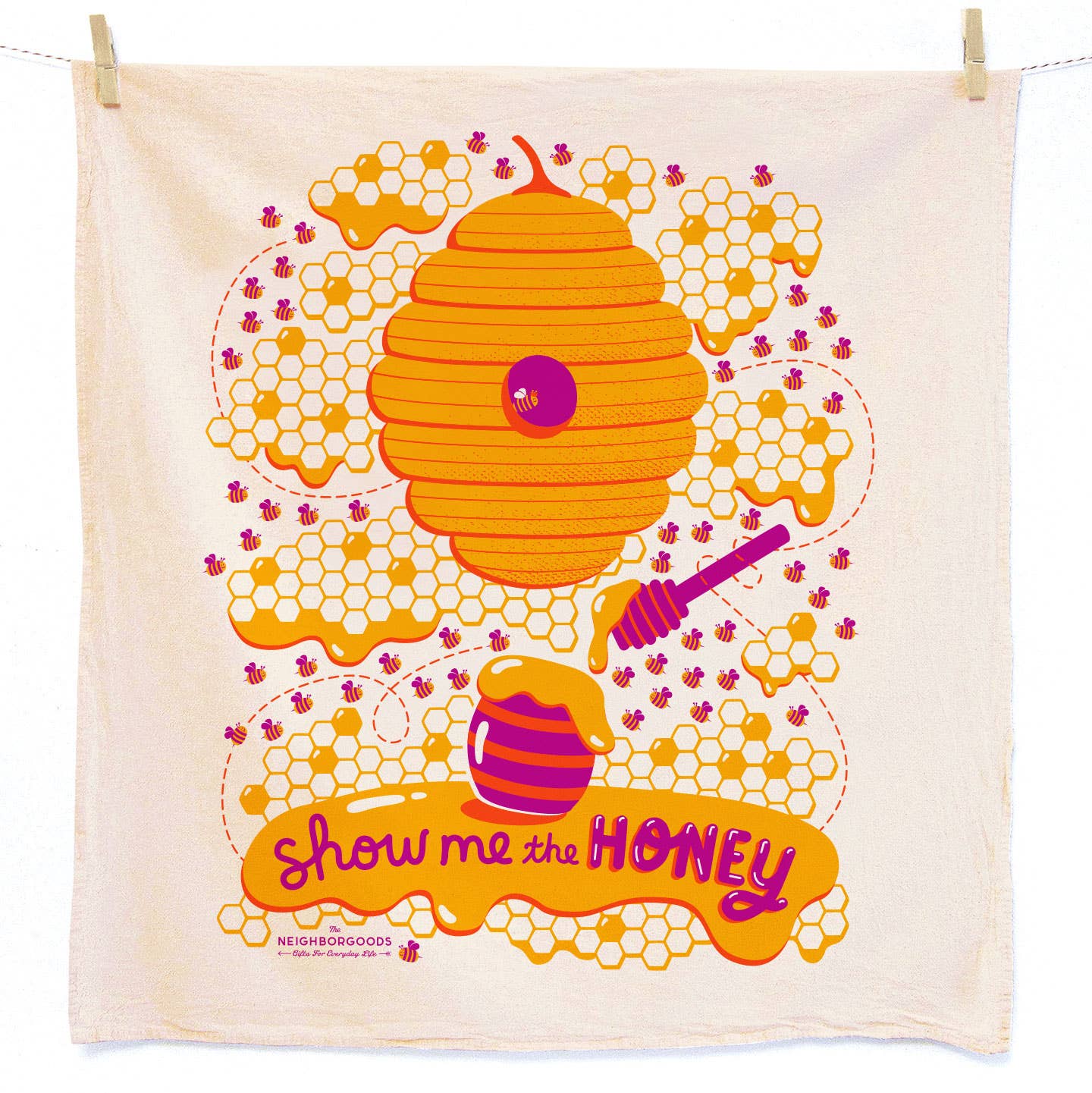 THE POLLINATOR (Sunflowers, Honey) Tea Towel Set of 2 by The Neighborgoods