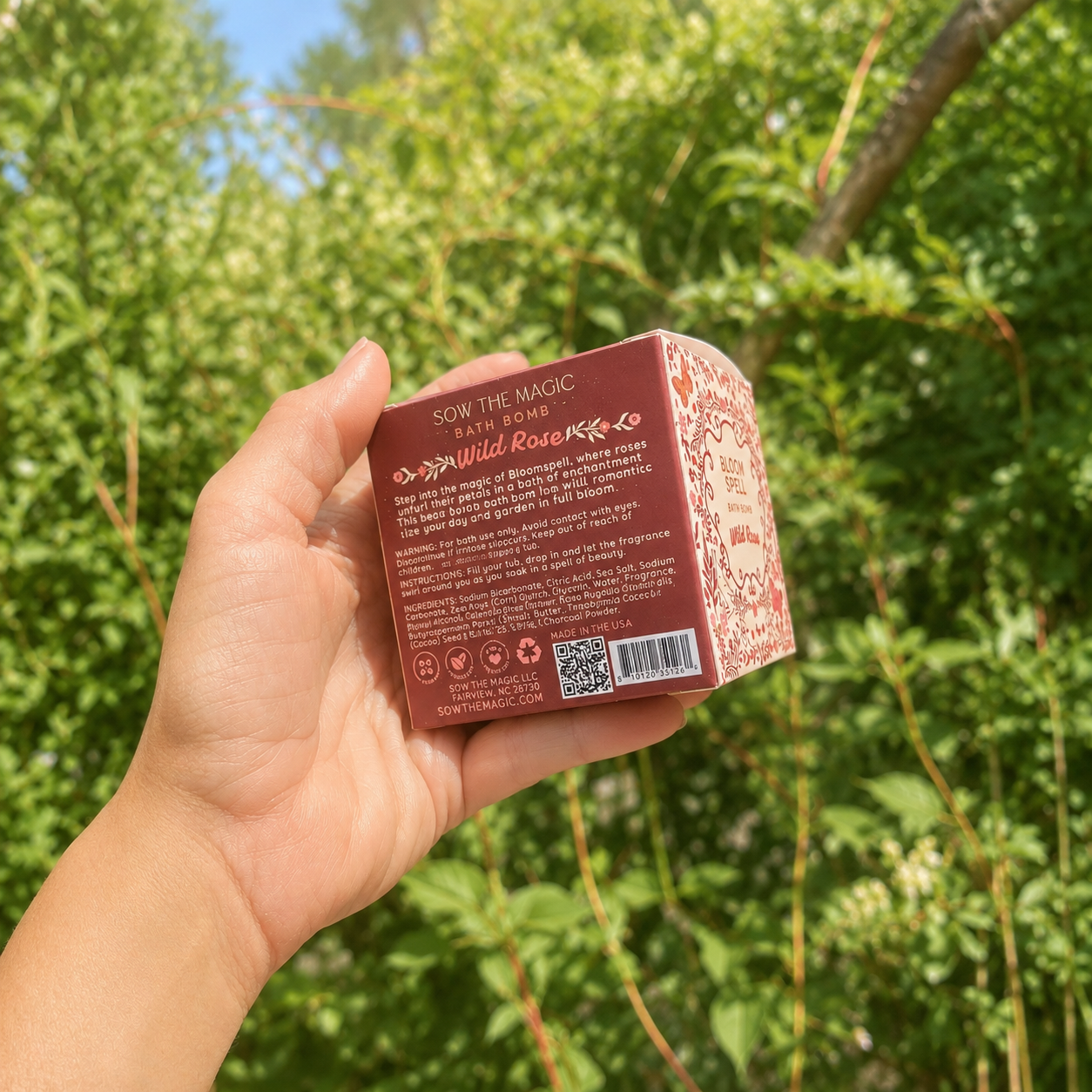 Bloomspell Bath Bomb in Wild Rose by Sow the Magic