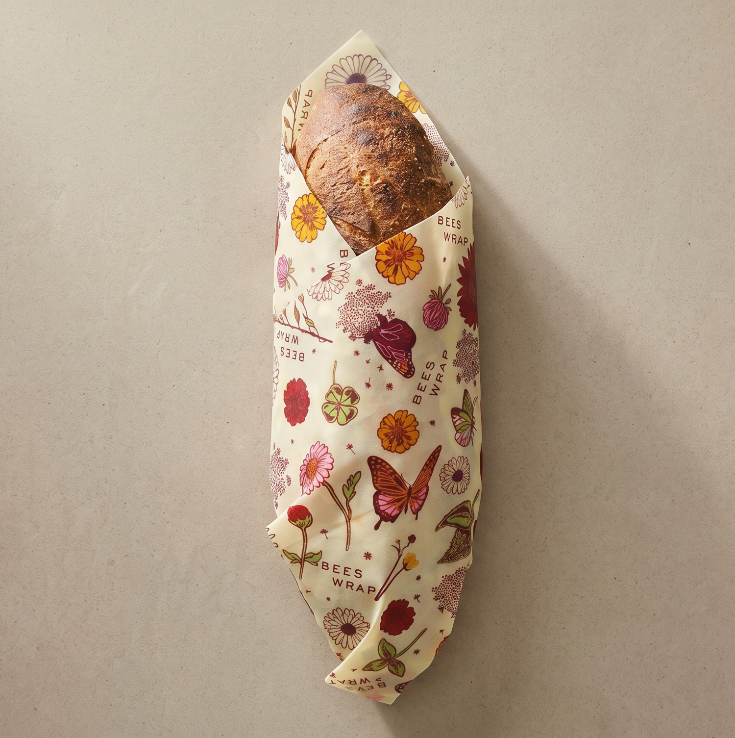 Reusable Beeswax Bread Wrap - Meadow Magic Print by Bee's Wrap