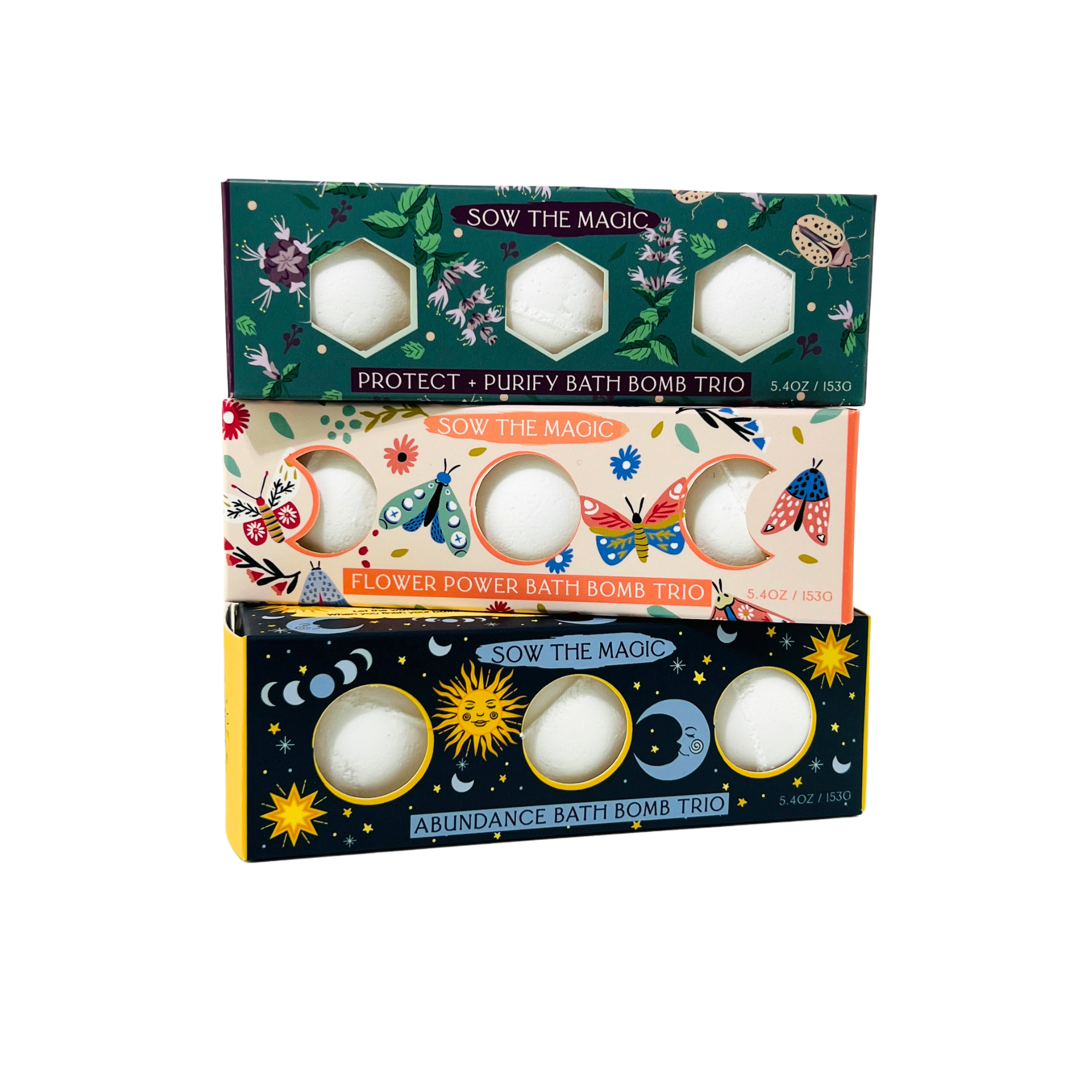 Abundance Moon Phase Bath Bomb Trio by Sow the Magic