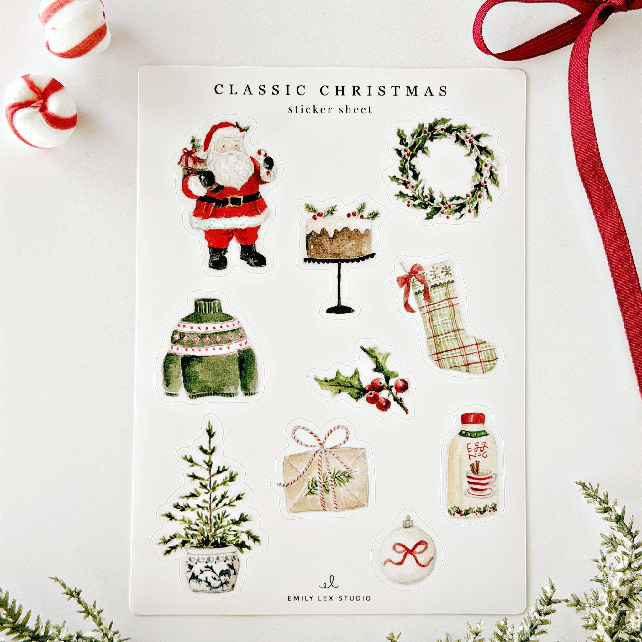 Classic Christmas Sticker Sheets by emily lex studio